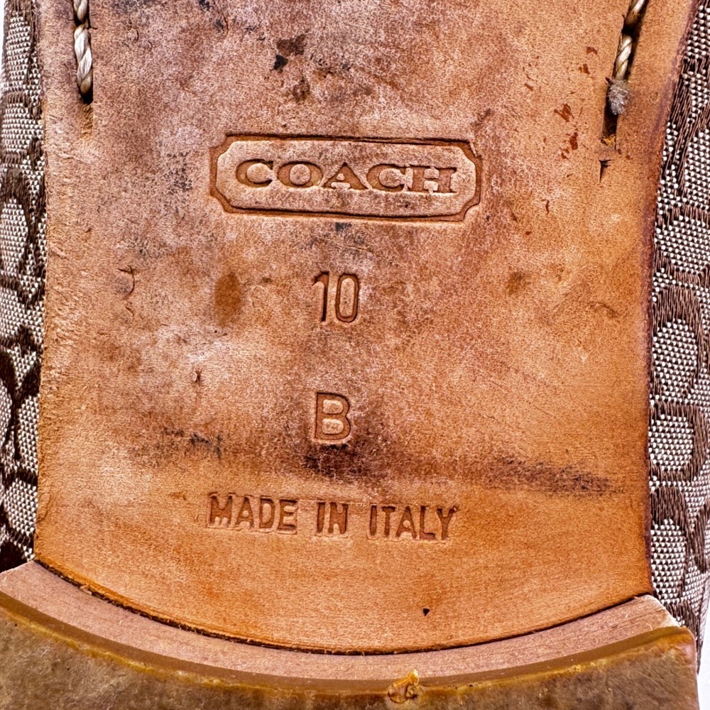 Coach Tan Signature Canvas & Yellow Leather Loafers - Picture 9 of 11